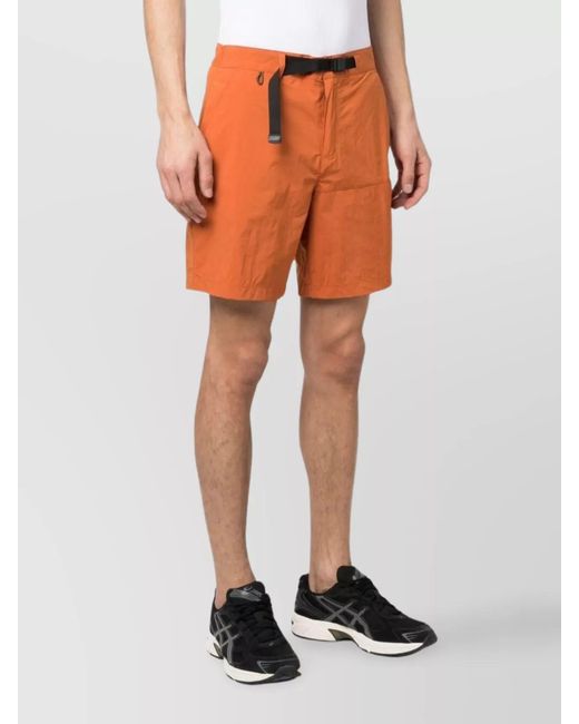 K-Way Orange Belted Waist Nylon Shorts for men