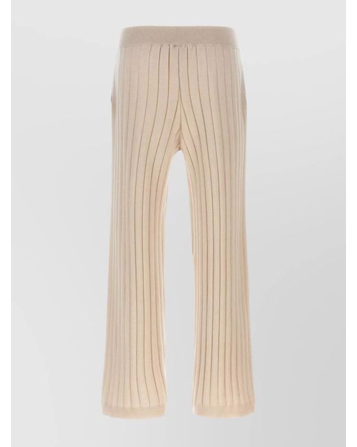 Brunello Cucinelli Natural Cashmere Wide-Leg Trousers