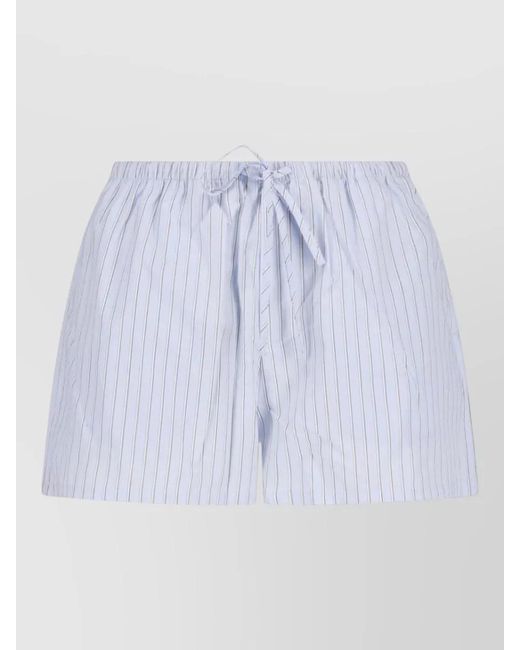 DUNST Blue Straight Shorts Striped Pattern Back Pockets