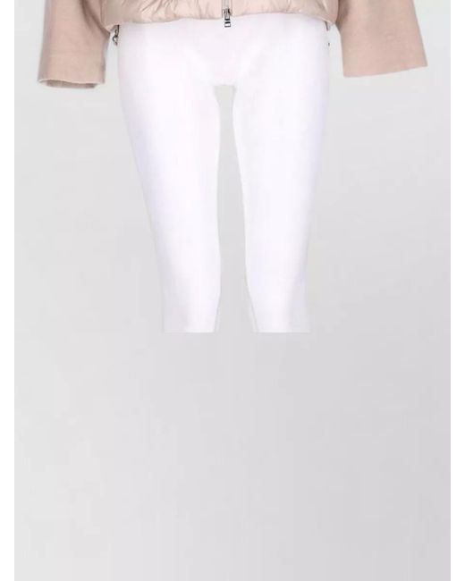 Herno White Padded Coat High Collar Raglan Sleeves