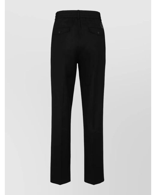 Moncler Black Virgin Wool Regular-Fit Straight-Leg Trousers for men