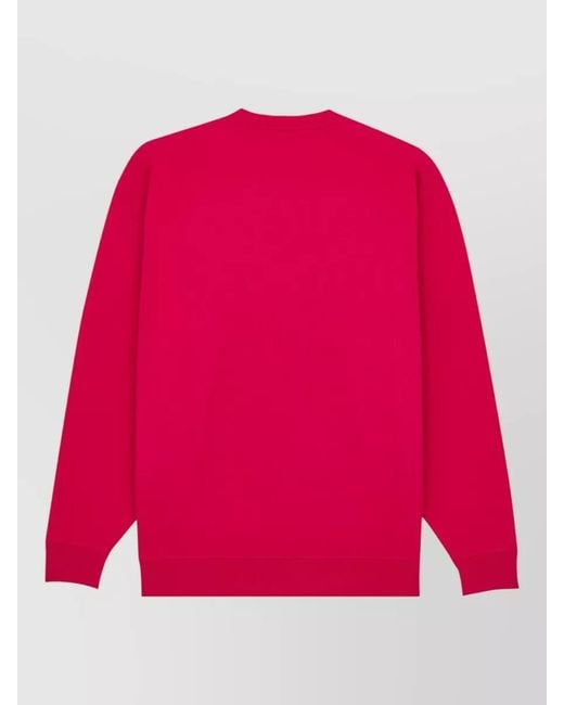 Saint Laurent Pink Cotton Logo-Embroidered Crewneck Sweatshirt