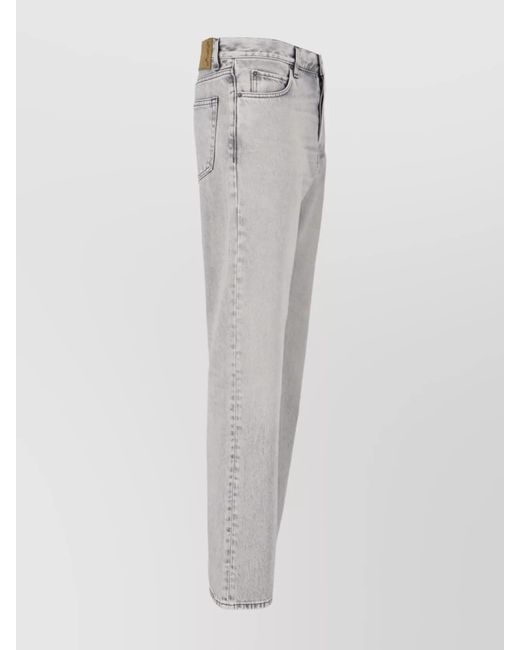Haikure Gray Cotton Slim-Fit Straight-Leg Jeans for men