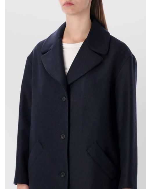 A.P.C. Blue Wool Knee-Length Coat