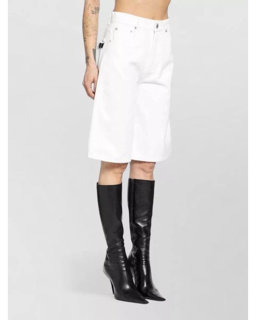 Coperni White Wide-Leg Cotton Knee-Length Shorts