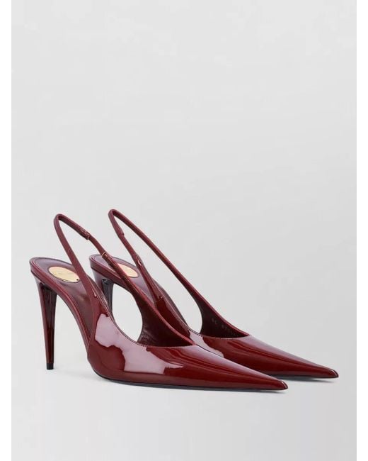 Saint Laurent Pink Thierry Pump Pointed Toe Slingback Glossy