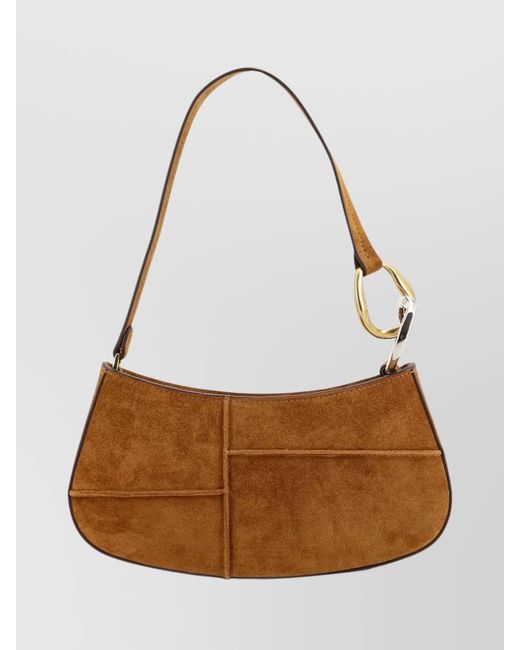 Staud Brown Leather Shoulder Bag