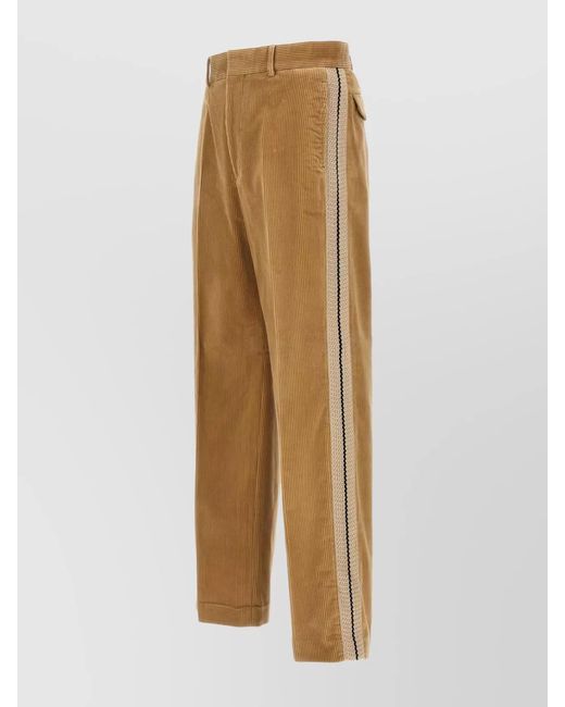 Palm Angels Natural Corduroy Straight-Leg Trousers for men