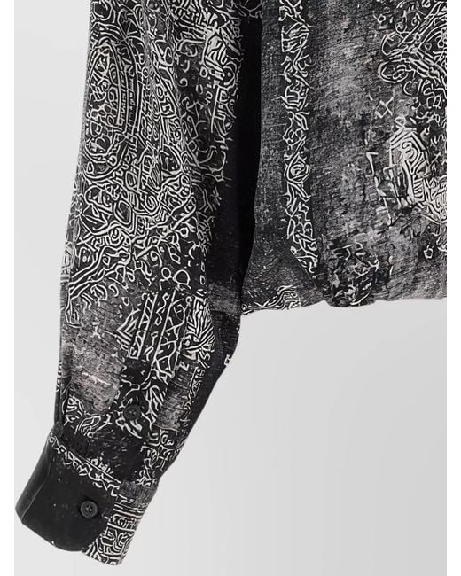 R13 Black Bubble Shirt Bandana Print Buttoned Cuffs