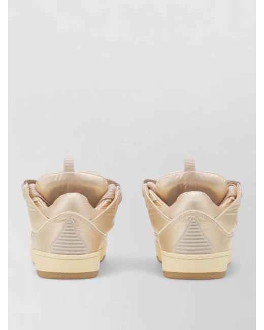 Lanvin Natural Nylon Leather High-Top Sneakers