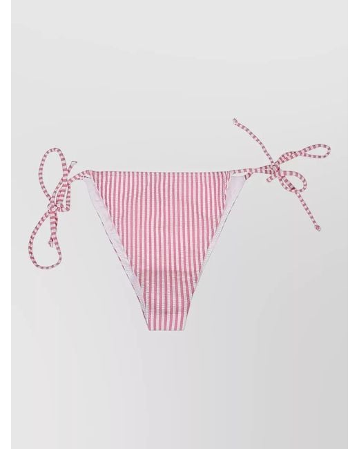 Mc2 Saint Barth Pink Striped Bikini Bottom Side Ties Design