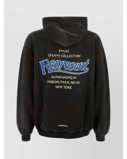 Represent Black Cotton Hoodie for men
