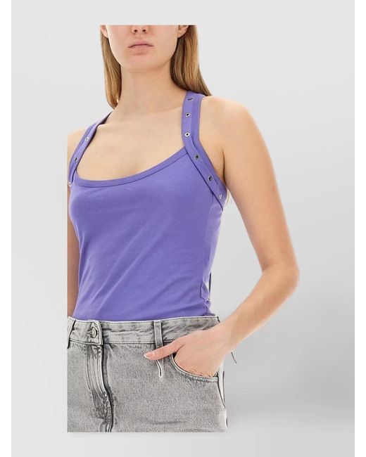 The Attico Blue Logo Tank Top