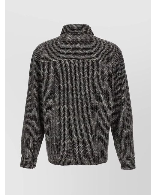 Missoni Gray 'Chest Pockets Chevron Pattern Long Sleeves' for men