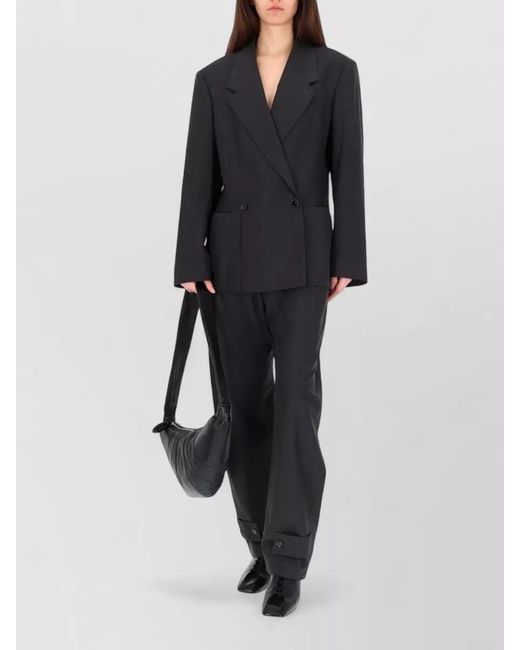 Lemaire Black Double-Breasted Oversized Blazer