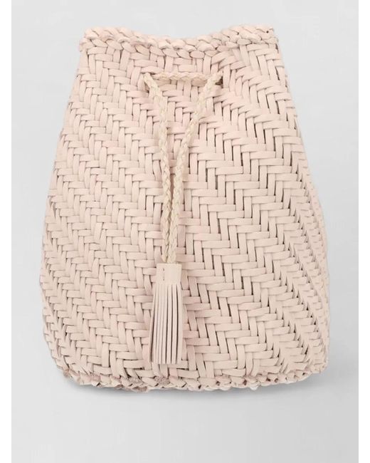 Dragon Diffusion Natural Bucket Bag Long Strap Braided Tassel