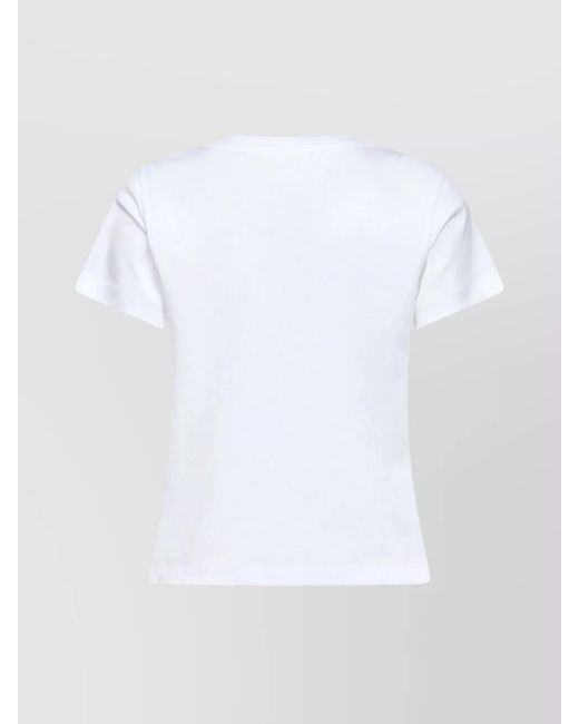 Moncler White Round-Neck T-Shirt With Logo Patch Detail