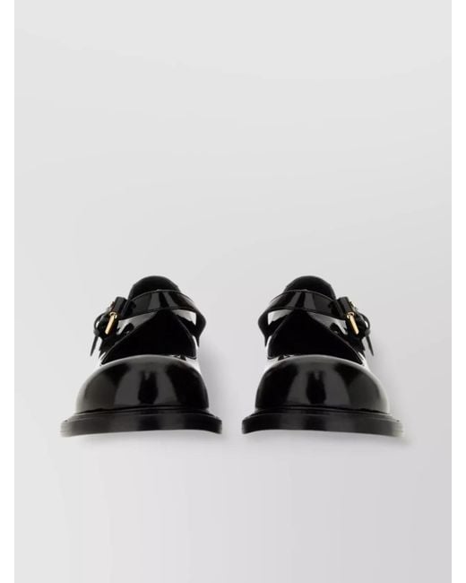 Moschino Black Leather Mary Jane Shoes