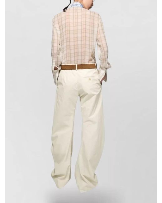 Acne Natural Wide Leg Pants Belt Loops Side Pockets