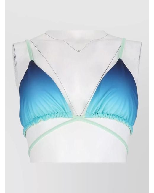Casablanca Blue Triangle Cups Gradient Bra Adjustable Straps
