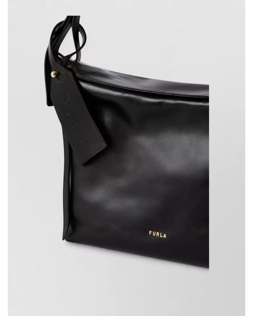 Furla Black Shoulder Bag Adjustable Strap Tone Hardware