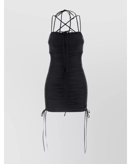 Balenciaga Black Stretch Nylon Mini Dress