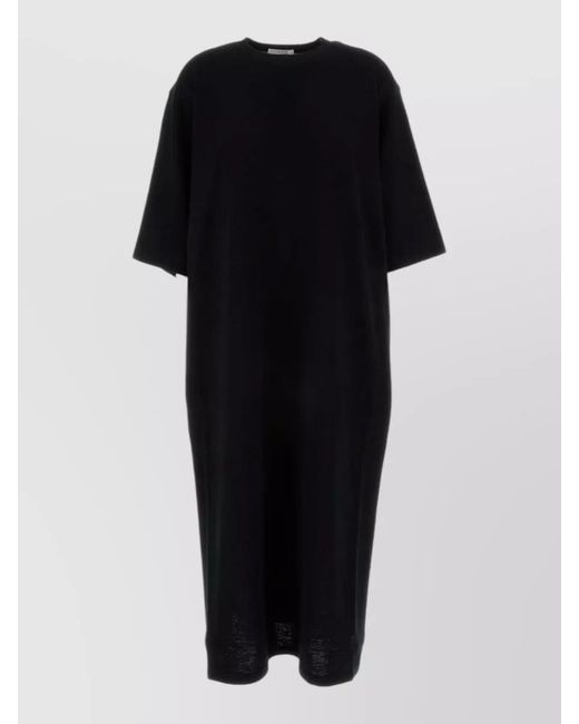 The Row Black Cotton Blend Nolo Dress Round Neckline
