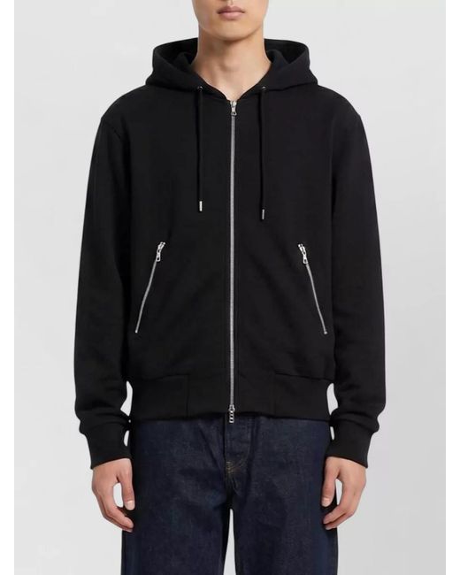 Dries Van Noten Black Cotton Oversized Zip Up Hooded Jacket for men