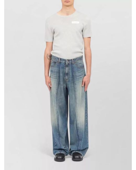MM6 by Maison Margiela Blue Denim Wide-Leg Jeans for men