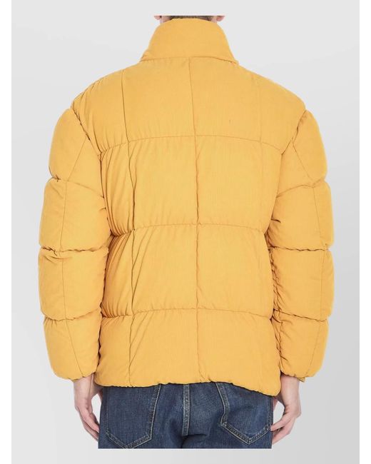 Palm Angels Blue Corduroy Monogram Puffer Jacket for men