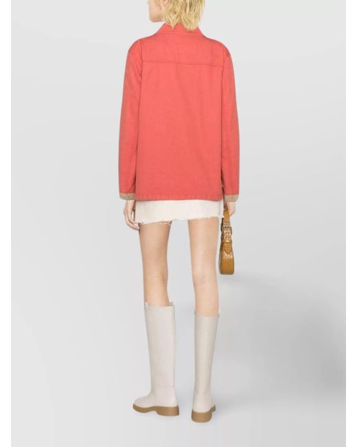 Fay Pink Cotton Fitted Jacket