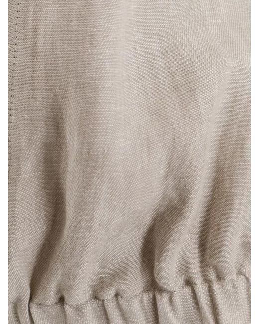 Alysi Natural Linen Sleeveless Jacket Elastic Hem Raglan