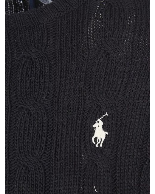 Polo Ralph Lauren Blue Julianna Cable Knit Crew Neck Sweater