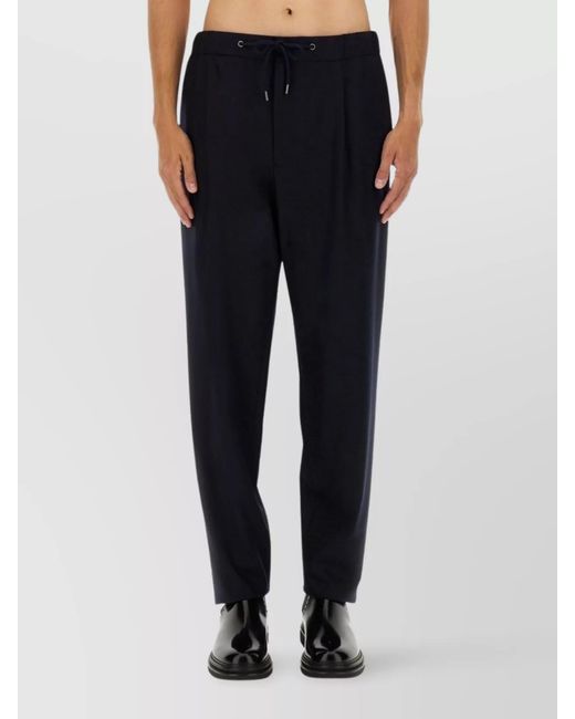 Giorgio Armani Blue Cashmere Straight-Leg Trousers for men