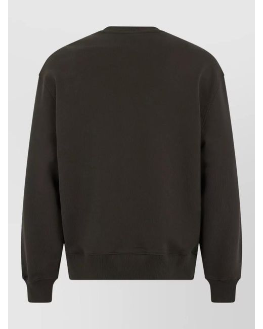 Maison Kitsuné Gray Cotton Logo-Print Crew-Neck Sweatshirt for men