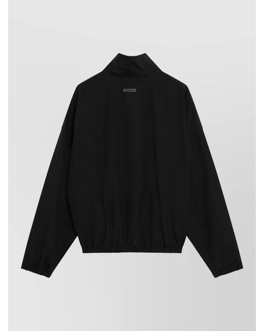 Fear Of God Black Jacket High Collar Elastic Hem Design for men