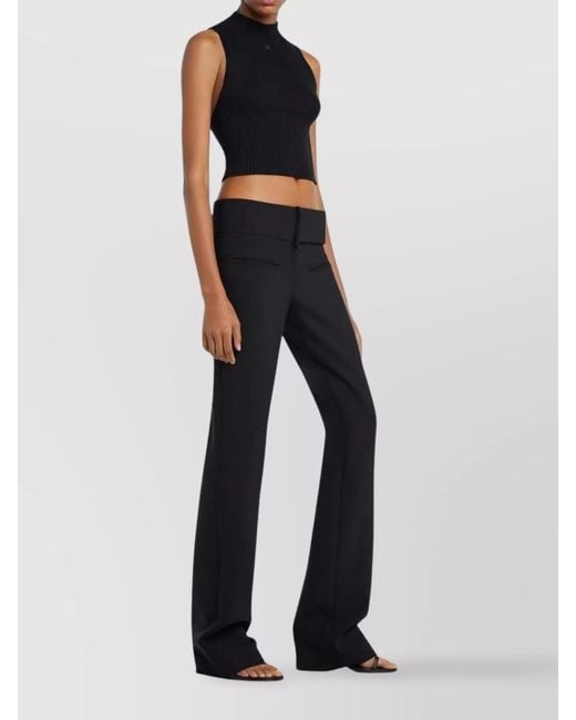 Courreges Blue Cotton Mock-Neck Sleeveless Top