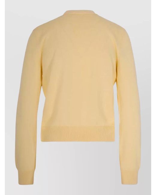 A.P.C. Yellow Cotton V-Neck Cardigan