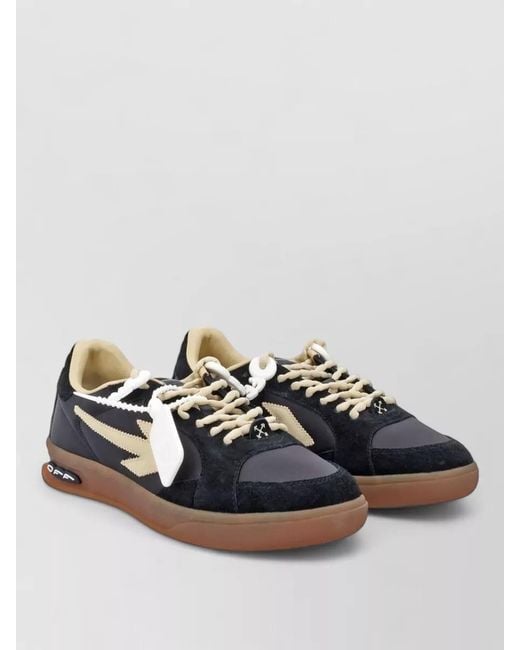 Off-White c/o Virgil Abloh Black Low Top Lace Up Shoes Contrast Stitching for men
