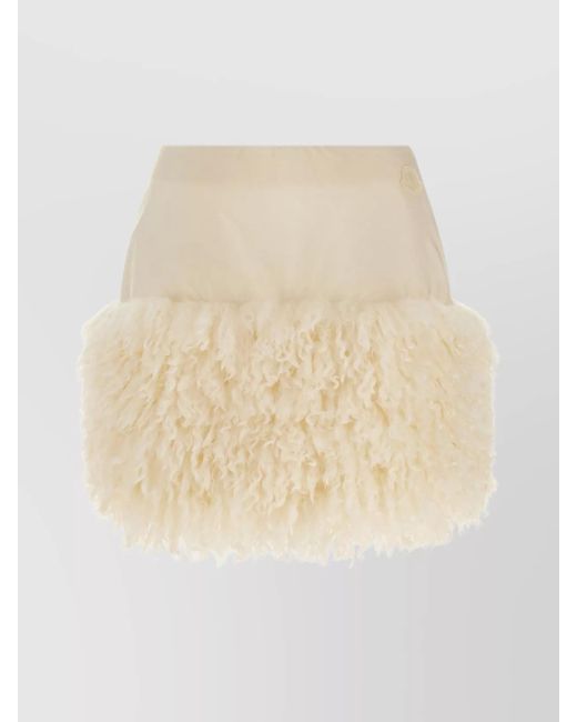 Moncler Natural Teddy Insert High-Waisted Skirt