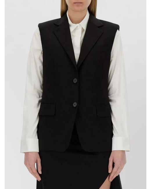 Helmut Lang Black Virgin Wool Oversized Vest