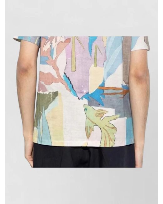 Paul Smith Blue Collage Print T-Shirt for men