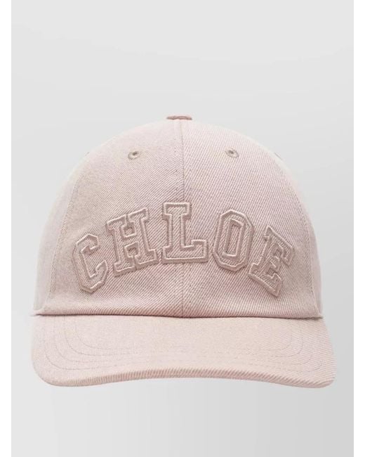 Chloé Pink Curved Brim Denim Baseball Hat