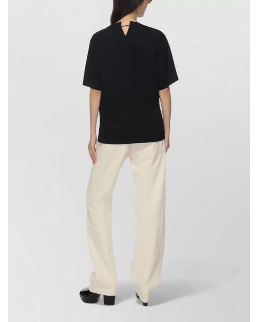Carven Blue Pearl Top V Neck Short Sleeves