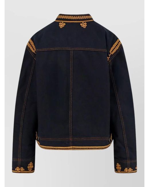 Isabel Marant Blue Cotton Single Breasted Coat