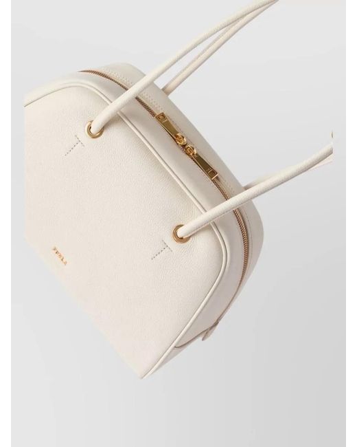 Furla Natural Shoulder Bag Tone Hardware Top Handle
