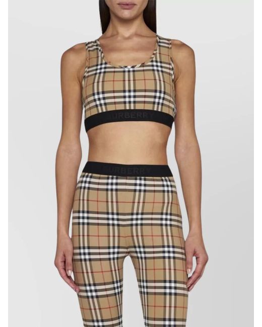 Burberry Gray Vintage Check Stretch Top