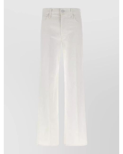 Mother White Denim The Kick It Wide-Leg Trousers