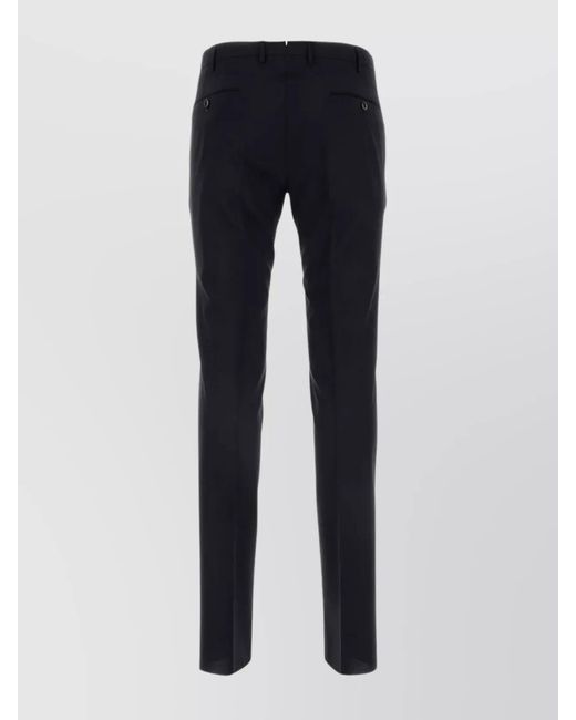 PT Torino Blue Central Pleated Wool Pant for men