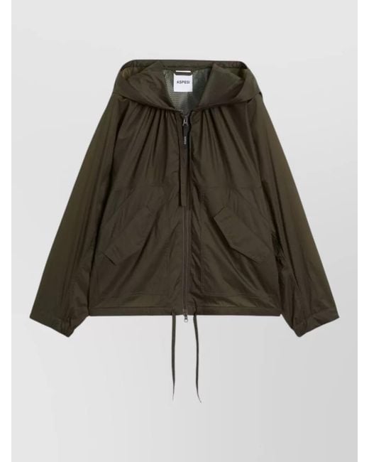 Aspesi Multicolor Hooded Jacket Nylon Silk Long Sleeves